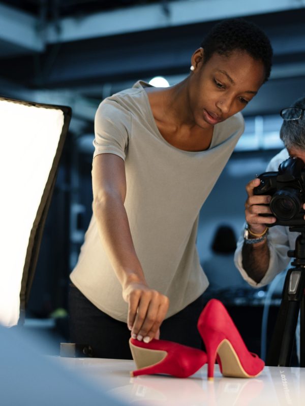 Product photography shoot of shoes